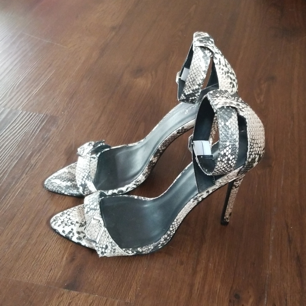 Snake print heels